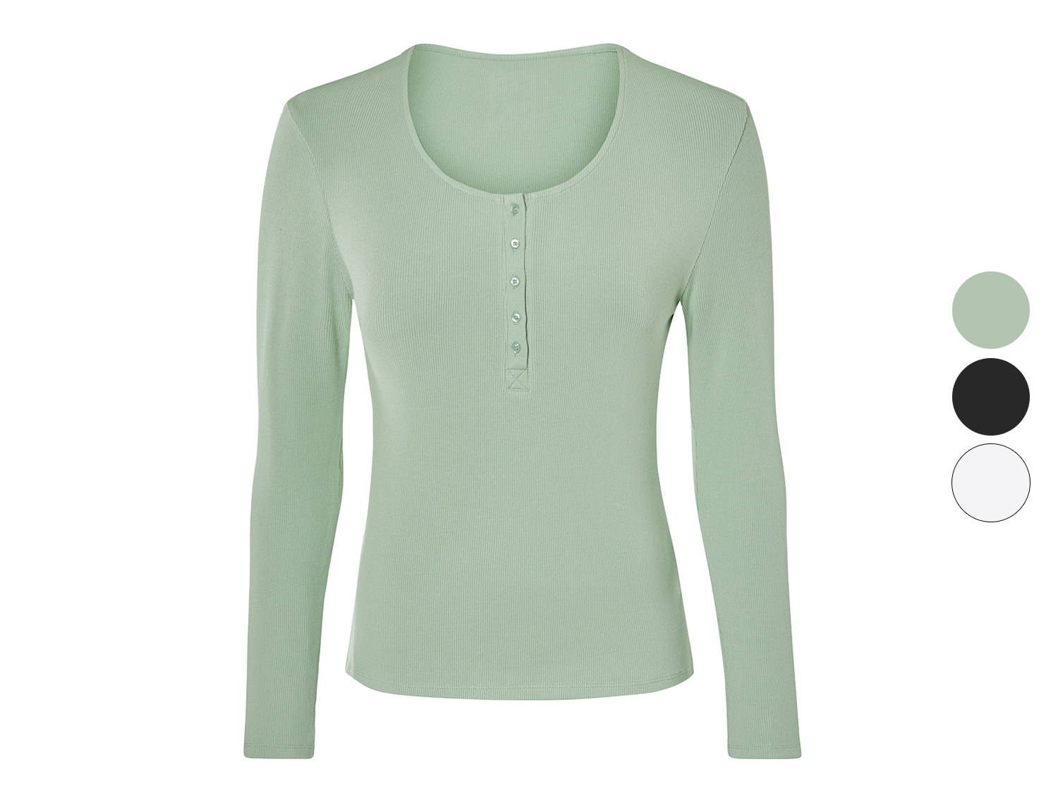 esmara® T-shirt côtelé à manches longues femme