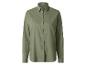 Chemise femme en mélange de lin vert olive