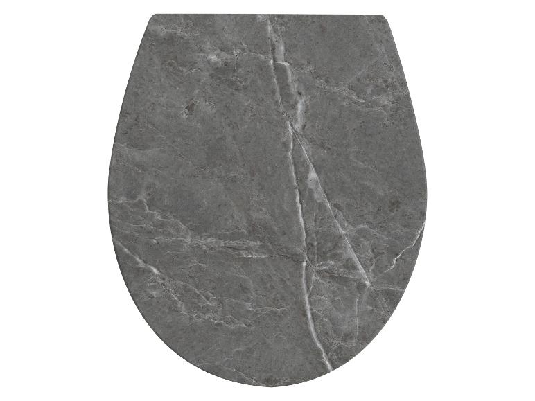 Abattant de toilettes gris effet marbre