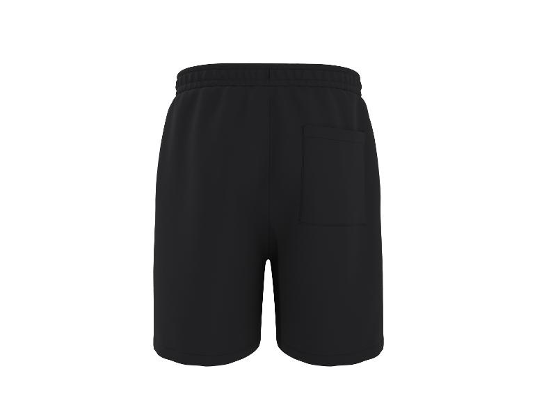 Short de sport noir pour homme avec taille élastique et poche arrière.