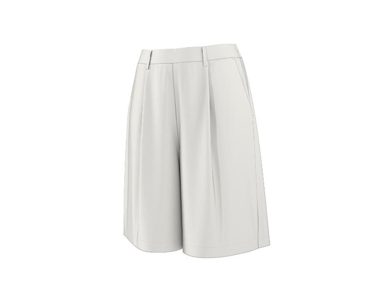 Pantalon culotte blanc ample à taille haute et plis.