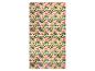 Tissu à motif floral tropical de fleurs roses et jaunes et de feuilles vertes.