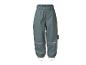 Pantalon imperméable pour enfants avec détails réfléchissants et sangles élastiques aux chevilles.