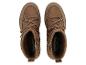 Paire de bottines marron en daim à lacets avec doublure douillette, vue de dessus.