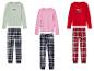 Pyjamas à manches longues imprimés et à carreaux.