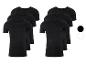 Six t-shirts noirs à manches courtes et col en V.