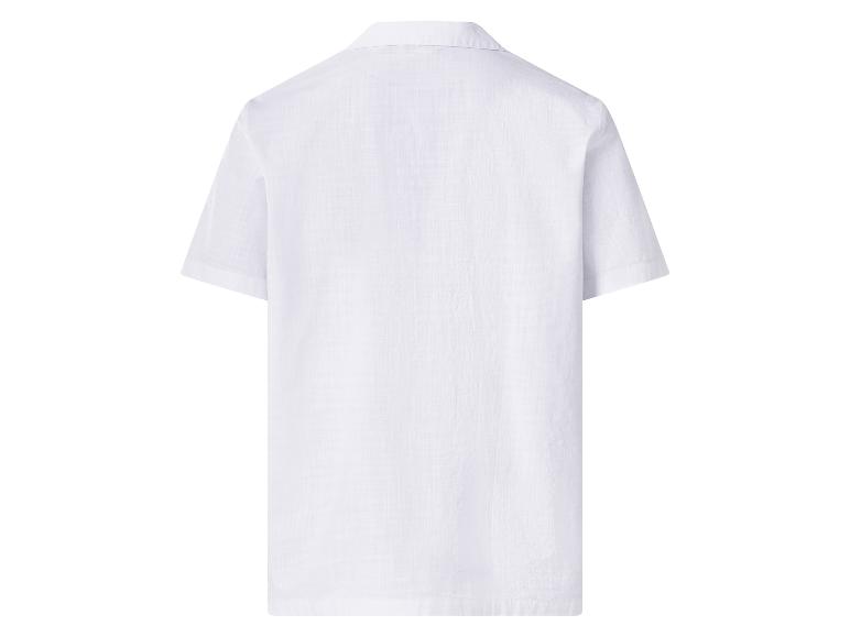 Chemise blanche à manches courtes pour homme, vue de dos.