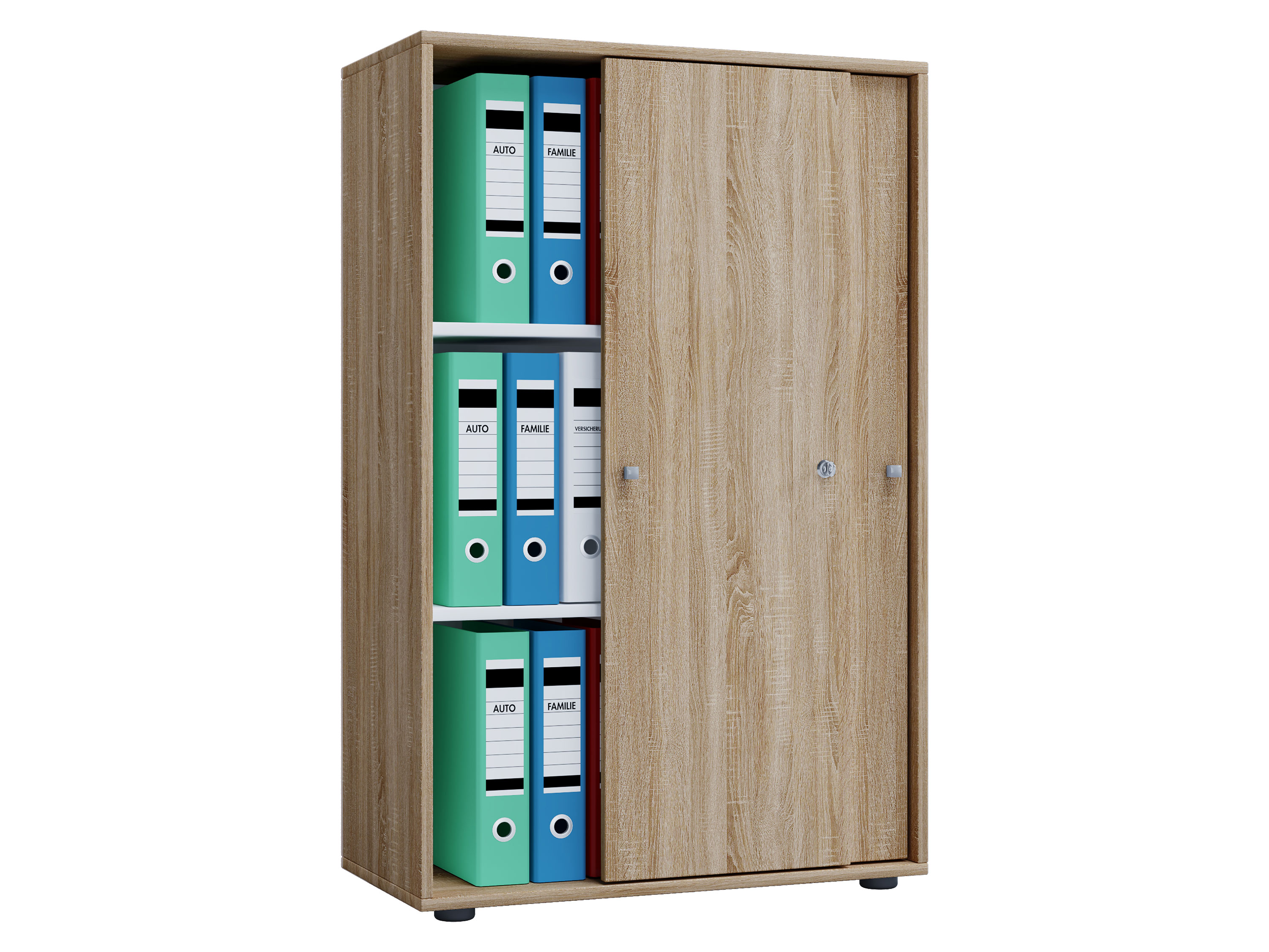 Armoire de bureau Lona (portes coulissantes, XL, aspect bois)