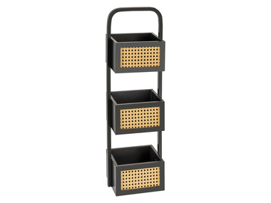 Étagère De Salle De Bain WENKO Sans Perçage - Plastique Noir, 26x54,5x11,5 Cm, 2 Niveaux + 4 Crochets, Pour Douche Ou Radiateur