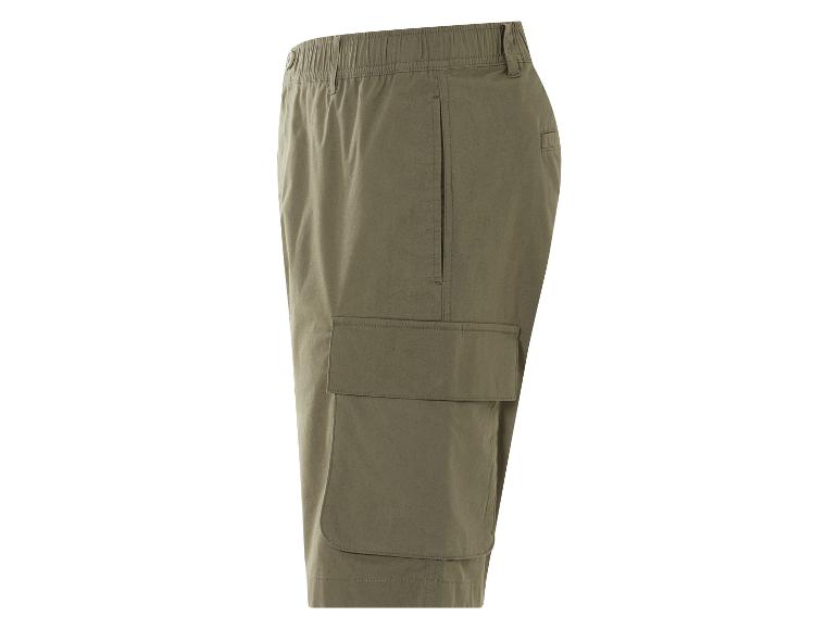 Shorts cargo kaki à taille élastique.