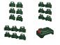 Supports de batterie verts et une batterie