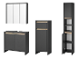 Ensemble de meubles de salle de bain anthracite avec accents en bois