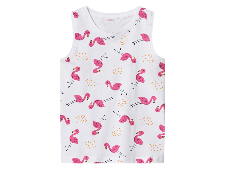 Débardeur blanc à imprimé flamants roses.