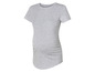 Un t-shirt de maternité gris décontracté à manches courtes.