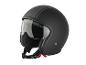 Un casque de moto noir avec une visière.