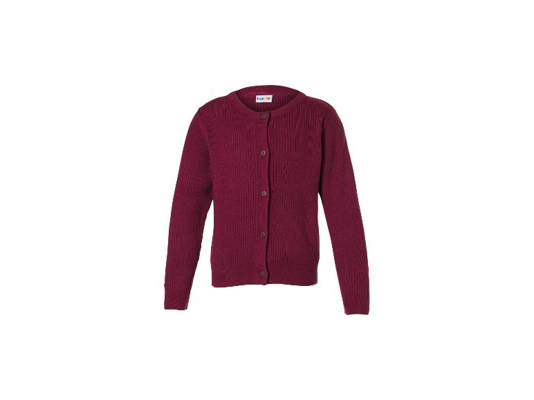 Gilet en maille premium pour enfant LUPILU® de couleur bordeaux.
