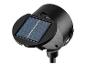 Projecteur solaire noir avec panneau photovoltaïque pour éclairage extérieur.
