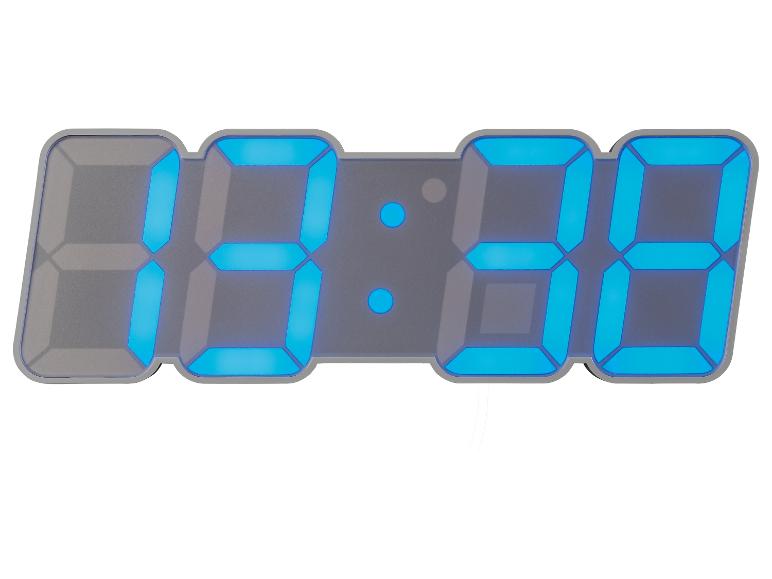 Horloge LED digitale, design moderne, affichage bleu.