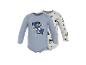 Lot de 2 bodies bébé à manches longues, un bleu avec Mickey et un blanc à motifs.