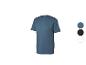 T-shirt de sport à manches courtes pour homme en bleu, avec un logo sur la poitrine.
