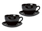 Deux tasses et soucoupes noires.