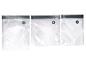 Trois sacs sous vide transparents avec fermeture éclair et valve d'air.
