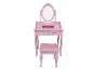 Coiffeuse rose avec miroir lumineux et tabouret