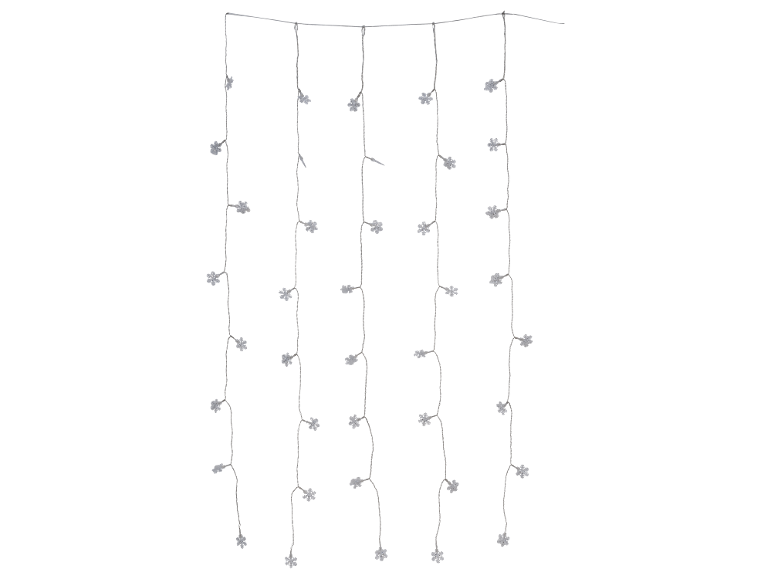 Guirlande lumineuse LED en forme de flocons de neige pour décoration festive.