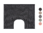 Tapis de bain gris foncé en forme de U.