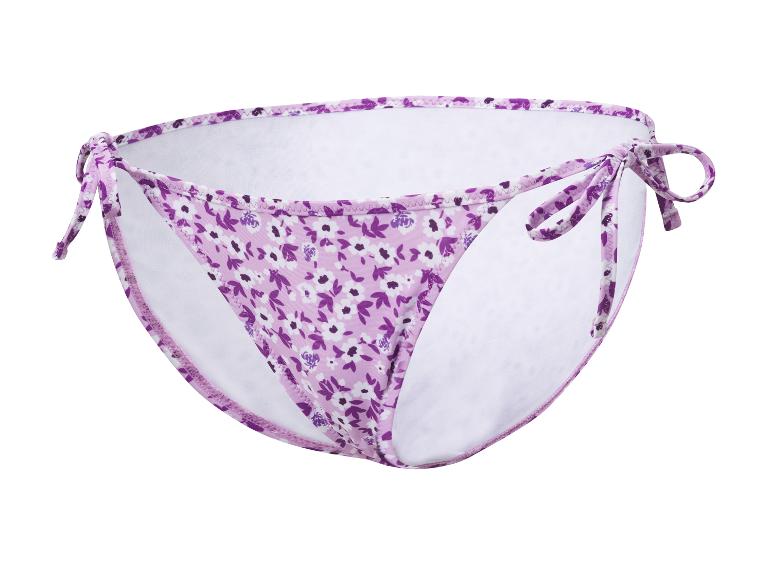 Bas de maillot de bain à nouer, motif floral violet.