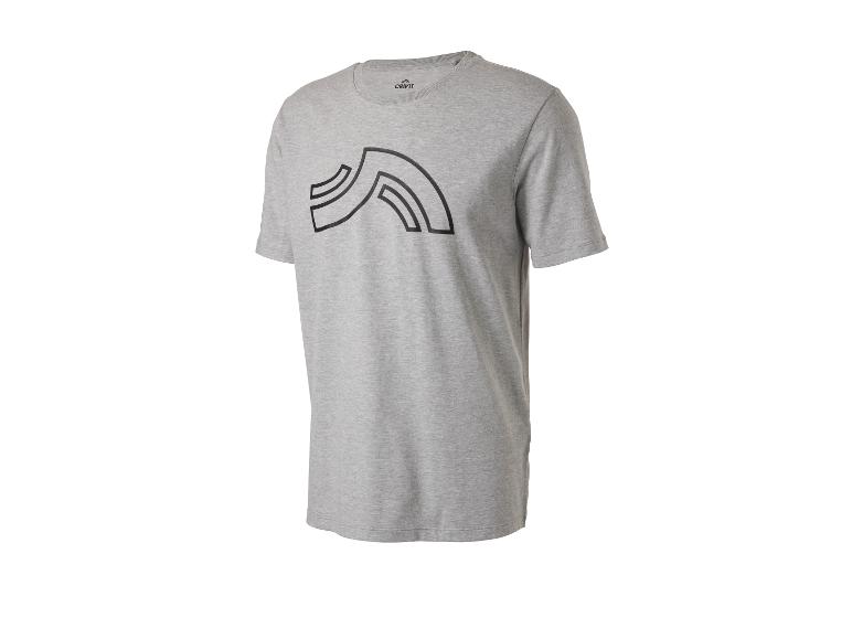 T-shirt gris Crivit à manches courtes avec imprimé noir