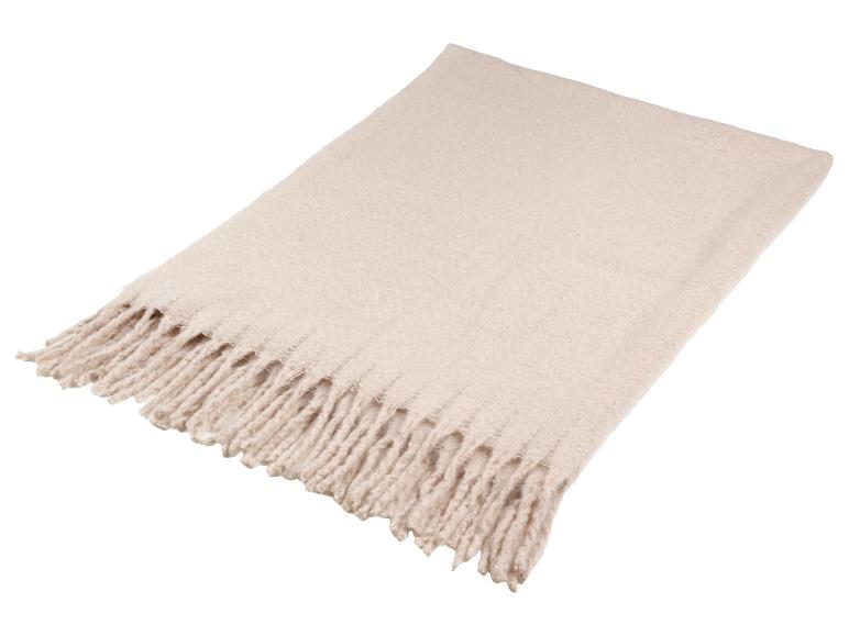 Plaid beige clair avec franges