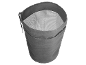 Sac de courses isotherme gris avec cordon de serrage et doublure réfléchissante.