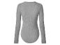 Haut côtelé gris à manches longues, vue de dos