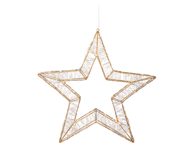 Décoration de Noël en forme d'étoile avec des lumières LED blanc chaud