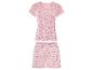 Pyjama court rose à fleurs : haut et short.