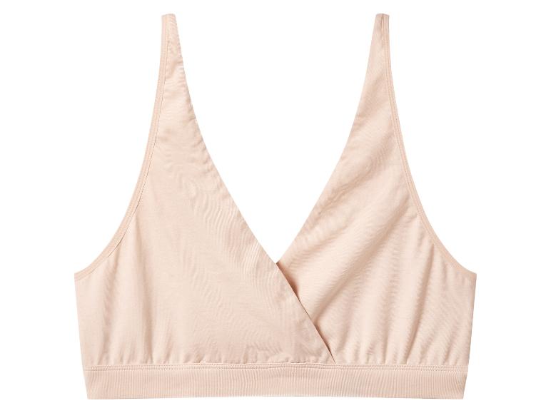 Soutien-gorge d'allaitement en coton beige avec décolleté en V