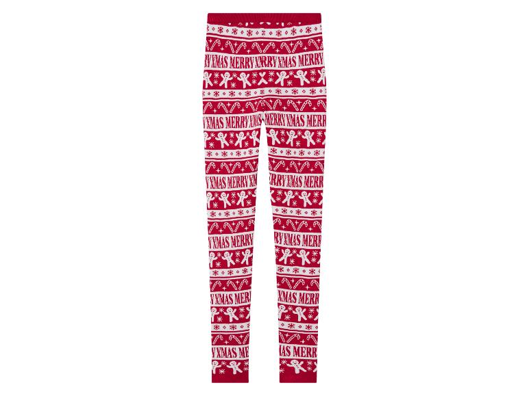 Leggings de Noël rouges à imprimé bonhomme en pain d'épices.