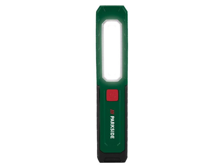 Lampe de travail LED verte avec bouton d'alimentation rouge