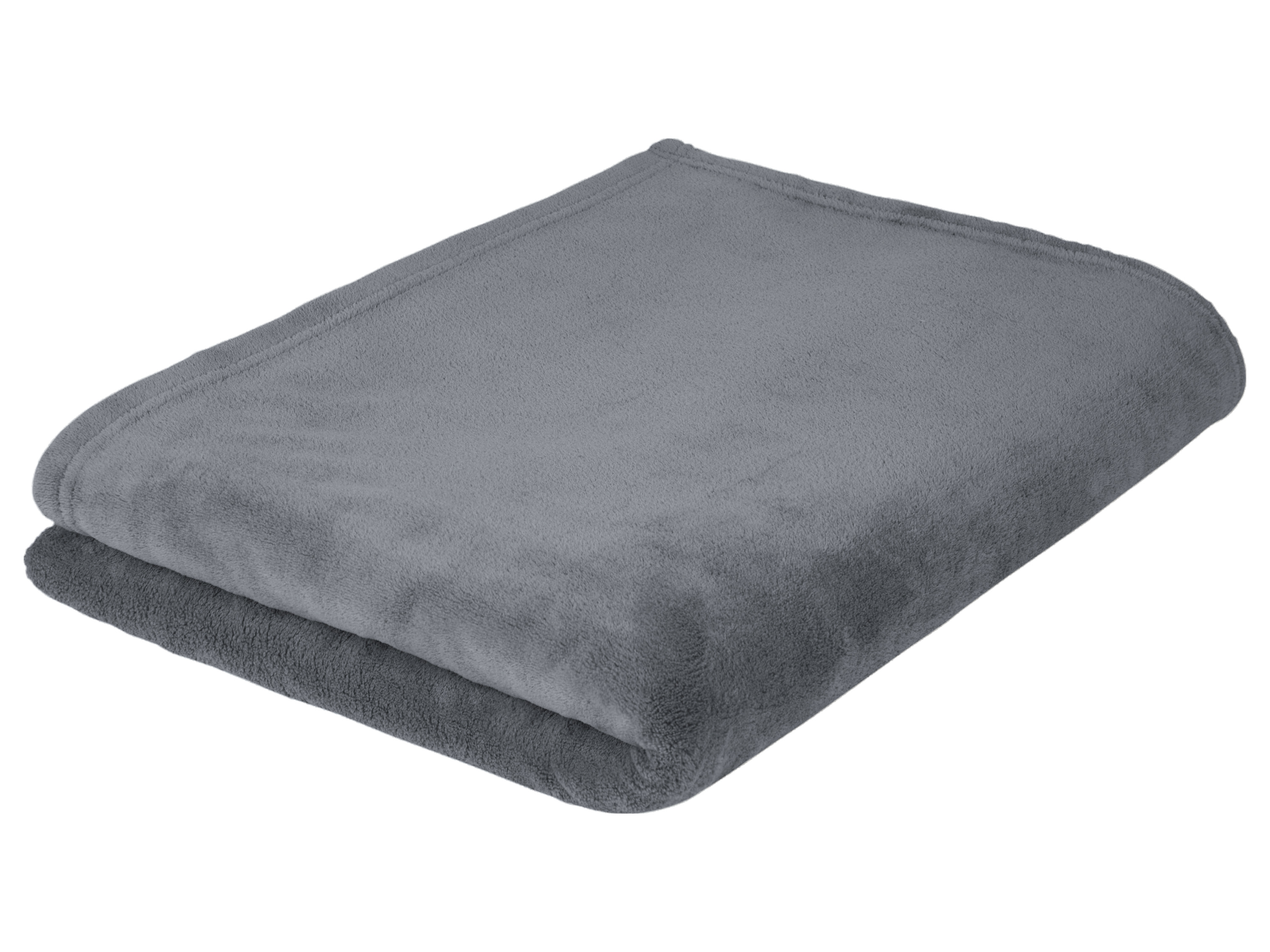LIVARNO home Plaid, 150 x 200 cm (grey solid)