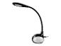 Lampe de bureau LED noire à col de cygne, éclairage multicolore.