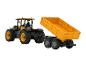 Tracteur JCB et remorque jaune, jouets.