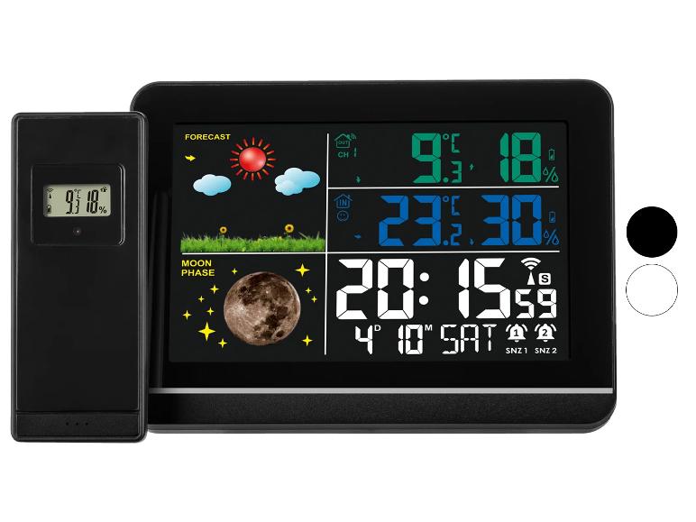 Thermomètre et hygromètre sans fil intérieur/extérieur avec affichage des phases lunaires.