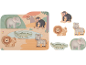 Puzzle en bois d'animaux de safari : éléphant, singe, lion, zèbre et crocodile.