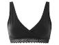 Un soutien-gorge noir avec une bordure en dentelle.