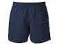 Short de bain homme bleu foncé avec taille élastique et poche arrière.