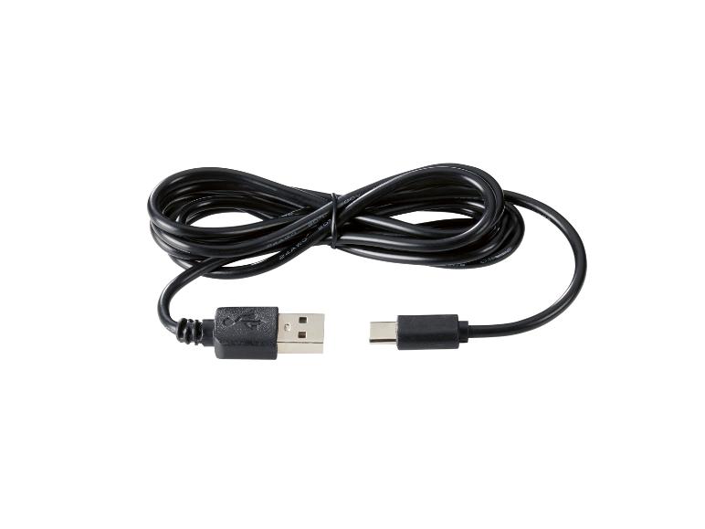 Câble USB noir avec connecteurs USB-A et USB-C.