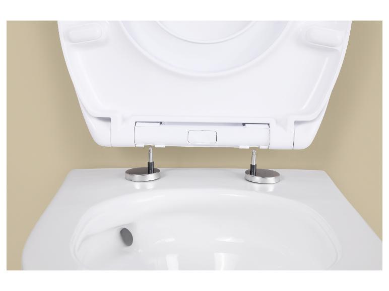 Abattant de toilettes blanc avec charnière à fermeture douce