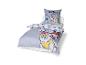 Parure de lit enfant avec oreiller et couette à motifs de chiots et le texte « BIG SMILES ! ».