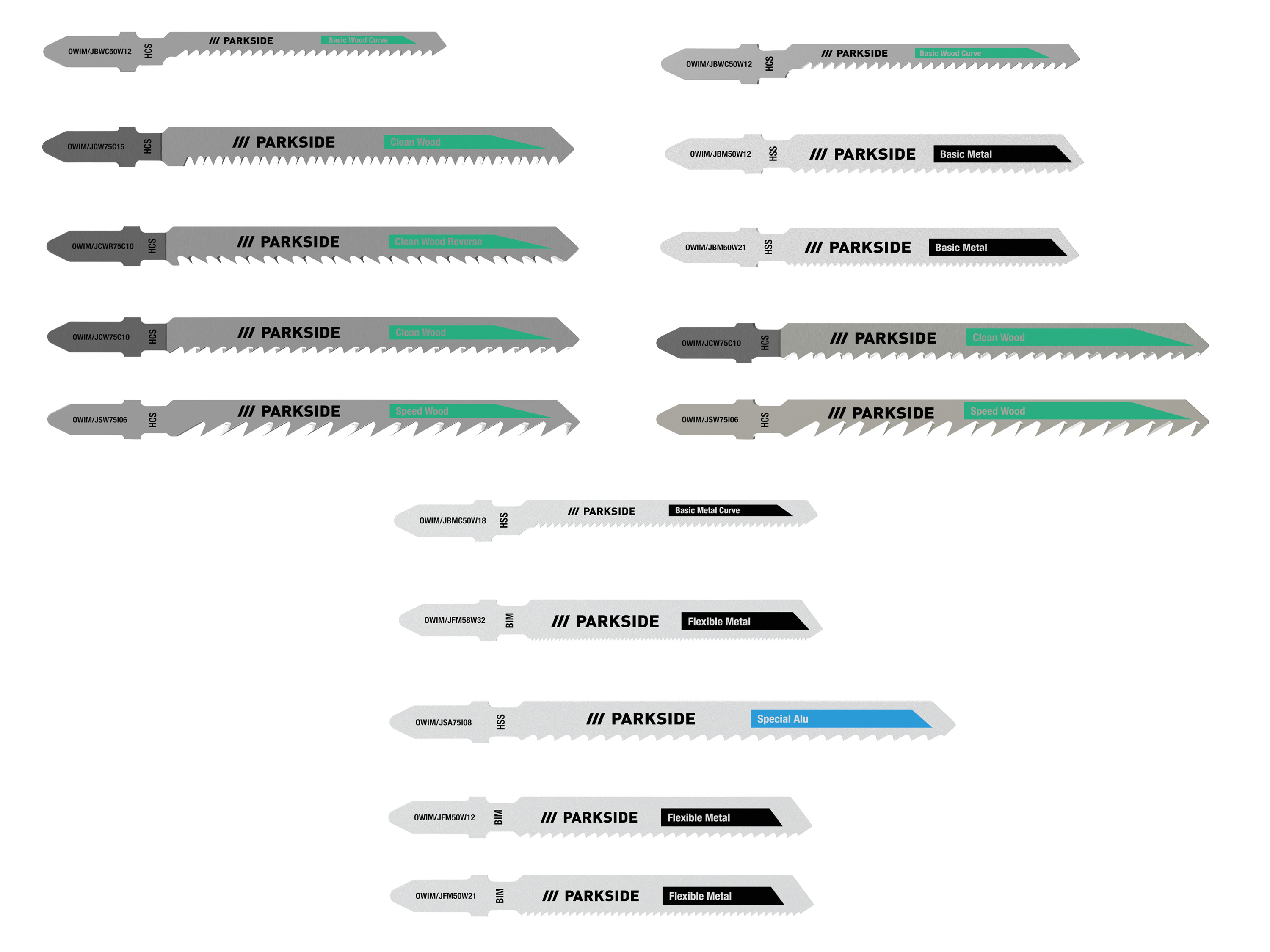 PARKSIDE® Jeu de lames de scie sabre, 5 pièces